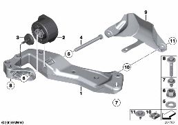 GEARBOX SUSPENSION diagram for BMW 5 Series F07 GT LCI 550iX 4.4