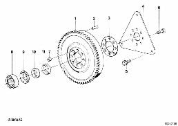 FLYWHEEL / TWIN MASS FLYWHEEL diagram for BMW 5 Series E34 M5 3.8