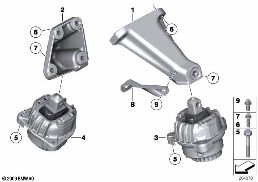 ENGINE SUSPENSION diagram for BMW 5 Series F07 GT LCI 550iX 4.4