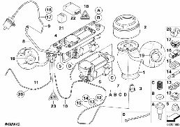 LEVELL.DEVICE, AIR SPRING AND CTRL UNIT diagram for BMW 5 Series E61 LCI 520d