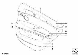 INDI. DOOR TRIM, ALL-LEATHER, REAR diagram for BMW X6 E71 50iX
