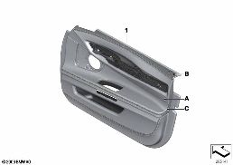 INDIVIDUAL FRONT DOOR TRIM PANEL,LEATHER diagram for BMW 7 Series F02 LCI 730Ld