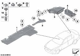 Revestimiento d l bajos trasera diagram for BMW 7 Series F02 740Li