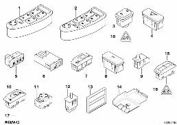 Interrupteurs divers diagram for BMW 7 Series E38 750iLS