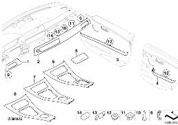 INTERIOR TRIM FINISHERS BLACK HIGH-GLOSS diagram for BMW 3 Series E90 318i