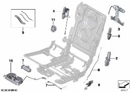 Κάθισμα πίσω μοτέρ diagram for BMW 5 Series F07 GT LCI 535iX