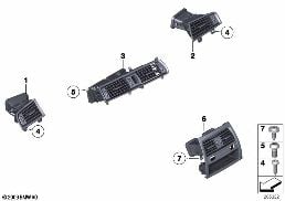 Σχάρα εξωτερικού αέρα diagram for BMW 5 Series F07 GT 535iX