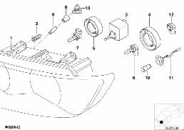 SINGLE COMPONENTS FOR HEADLIGHT diagram for BMW Z3 E36 M