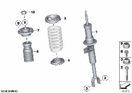 MOUNTING PARTS F FRONT SPRING STRUT ASSY diagram for BMW 6 Series F13 650iX
