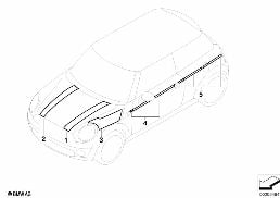 Zierstreifen diagram for BMW MINI R56 Cooper