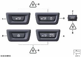 SWITCH FOR TRUNKLID AND CENTERLOCK diagram for BMW 7 Series F01 LCI 740dX