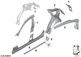 BODY-SIDE FRAME-PARTS diagram for BMW 5 Series F07 GT 550iX 4.0