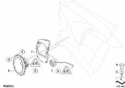 Einzelteile HiFi System hinten diagram for BMW MINI R56 Cooper
