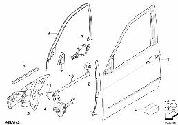 Porta Security anteriore diagram for BMW X5 E70 4.8i