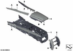 INDIV. CENTER CONSOLE/CENTER ARMREST diagram for BMW 7 Series F02 LCI 730Ld