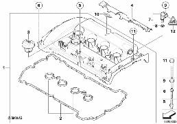 실린더 헤드 커버 diagram for BMW MINI Clubman R55 Coop.S JCW
