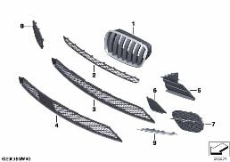 Rivest. elementi decorativi ant. diagram for BMW X5 E70 LCI 40dX