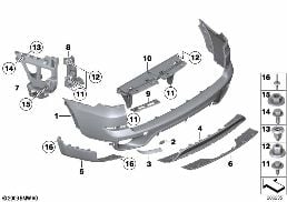 Rivestimento post. diagram for BMW X5 E70 LCI 40dX