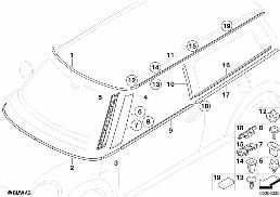EXTERIOR TRIM / GRILL diagram for BMW MINI Clubman R55 LCI Cooper S