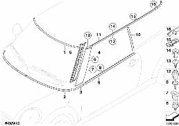 Äussere Blenden / Ziergitter diagram for BMW MINI R56 Cooper