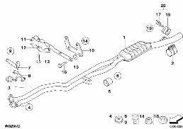 前消音器 diagram for BMW 5 Series E60 530i