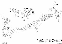 FRONT MUFFLER diagram for BMW 5 Series E60 530i