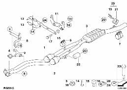 Katalysator/Vorschalldämpfer diagram for BMW 5 Series E60 525i