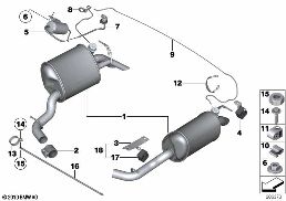 Impianto di scarico posteriore diagram for BMW Rolls-Royce Phantom RR1 Phantom