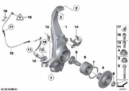 擺動軸承 / 車輪軸承 前部 diagram for BMW 7 Series F03 LCI 760LiS