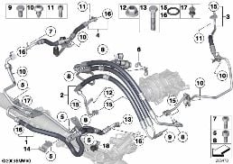 POWER STEERING/OIL PIPE/DYNAMIC DRIVE diagram for BMW 5 Series F10 550iX