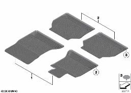 Λαστιχένιο πατάκι diagram for BMW 5 Series F07 GT 535iX