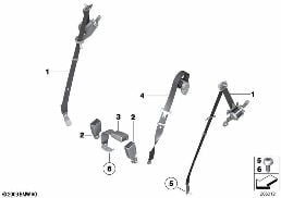 Ζώνη ασφαλείας πίσω diagram for BMW 5 Series F07 GT LCI 535iX