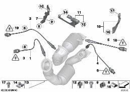 Αισθητήρας λάμδα/πρόσθετα εξαρτήματα diagram for BMW 5 Series E60 LCI 535xi