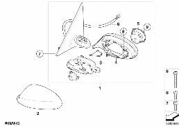 OUTSIDE MIRROR diagram for BMW 3 Series E93 335i