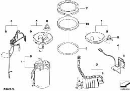 FUEL FILTER/PUMP/FUEL LEVEL SENSOR diagram for BMW X3 E83 LCI 3.0d