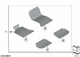 FLOOR MATS, VELOURS diagram for BMW 5 Series F11 550i