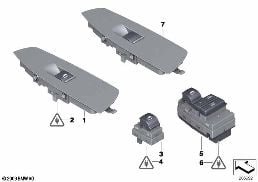 SWITCH WINDOW LIFTER diagram for BMW 7 Series F01 LCI 740dX