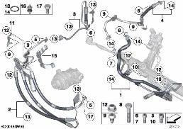 POWER STEERING/OIL PIPE/DYNAMIC DRIVE diagram for BMW 7 Series F02 LCI 760Li