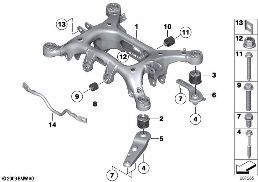 Belka zawieszenia tylnego diagram for BMW 7 Series F03 760LiS