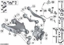 Wspornik tylnej osi/Zawiesz. kół diagram for BMW 7 Series F03 760LiS
