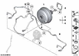 POWER BRAKE UNIT DEPRESSION diagram for BMW 5 Series F07 GT 530d 155kW