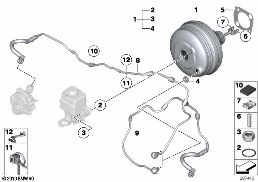 Vácuo do servofreio diagram for BMW 7 Series F03 750LiS