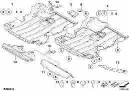 UNDERHOOD SHIELD diagram for BMW 1 Series E82 118d