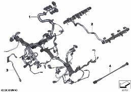 ENGINE WIRING HARNESS diagram for BMW 5 Series F10 550i