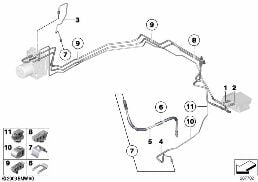 ท่อเบรก ด้านหน้า diagram for BMW X6 E72 Hybrid Hybrid X6