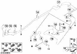 ท่อเบรก ด้านหลัง diagram for BMW X6 E72 Hybrid Hybrid X6