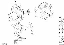 HYDRO UNIT DXC/FASTENING/SENSORS diagram for BMW X3 E83 LCI 3.0sd