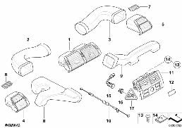 Výstup vzduchu diagram for BMW X5 E53 4.4i