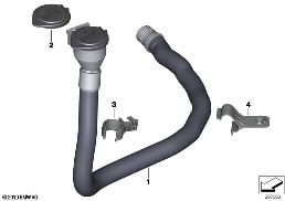 FILLER PIPE FOR WASH CONTAINER diagram for BMW 3 Series E90 318d