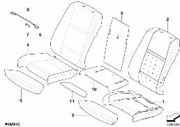 座椅 前部 座墊和座套 舒適型座椅 diagram for BMW X5 E70 3.0d